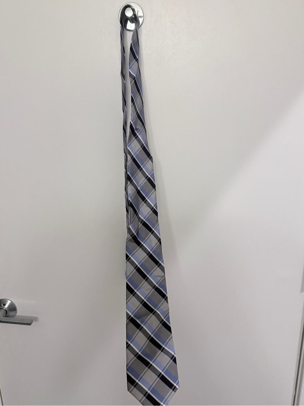 Jos. A. Bank Gray and Blue Plaid Men's Tie